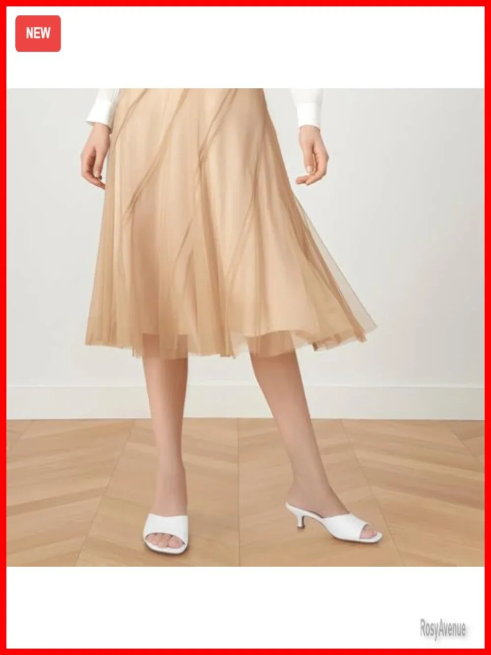 Kitten Heel Sandals, Square Open Toe Slides with Elastic Strap, Dressy Slip-on